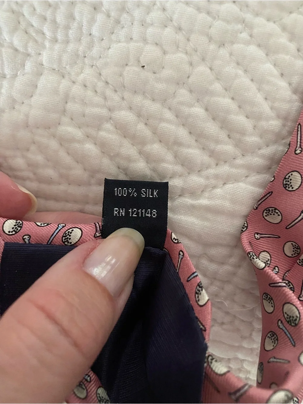 Izod Tie Pink Golf Print Silk